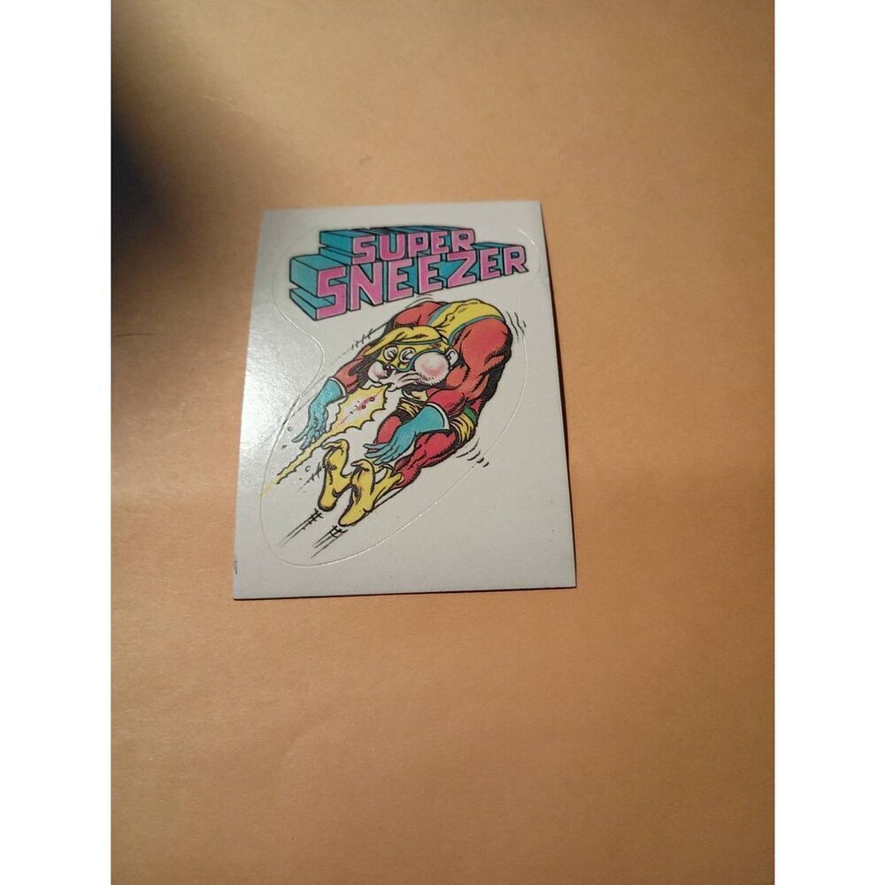 1983 General Mills Zero Heroe Trading Card Sticker Card Vintage 29 Super Sneezer